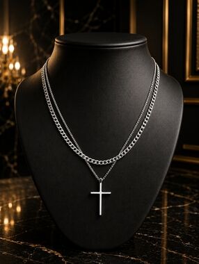 Cuban Cross Necklace Set